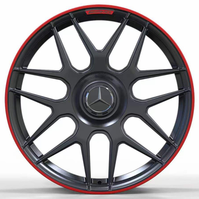 مشکی مات 19 اینچی با چرخ های فرفورژه لبه قرمز برای مرسدس بنز AMG GT
